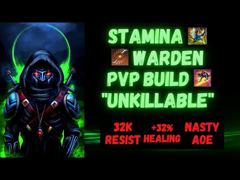 ESO - Stamina Warden PVP Build Video! This Build is SO TANKY! Overpowered Gear?