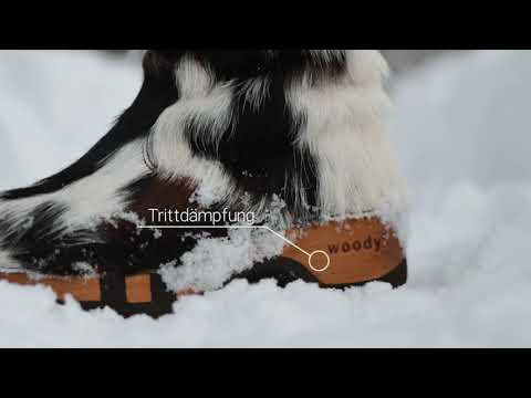 Was sind Woody Kuhfell-Stiefel mit biegsamer Holzsohle?