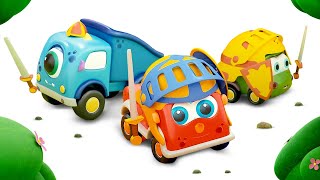 Vamos brincar de cavaleiros com os carrinhos Mocas e construir um castelo! Desenho animado infantil