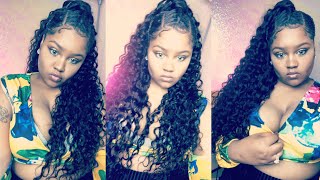 DIY Partial Sew In Half Up Half Down with Braids | Lemoda Hair Malaysian Water Wave