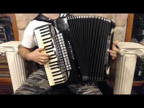 4390 - Black Excelsior Symphony Piano Accordion LMMH 41 120 $1999
