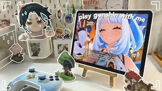 🐬 playing genshin impact on a cozy night | 5.8 summer events, relaxing gameplay ambience (asmr) ⋆˚꩜｡