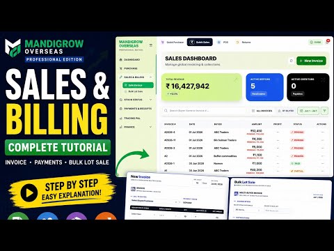 MandiGrow Sales & Billing Tutorial | Complete Invoice & Bulk Lot Sale Guide