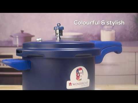 HealthGuard Induction Base 5L Aluminium Nonstick Pressure Cooker with Outer Lid, Blue