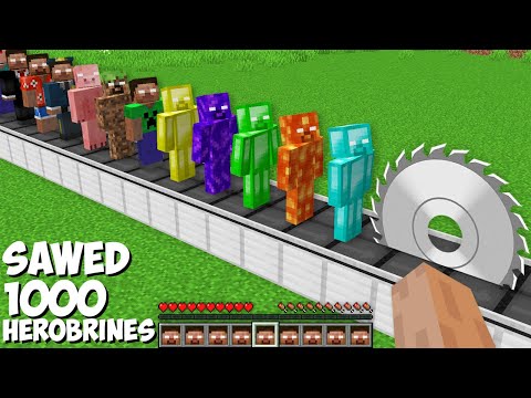 You can SAWED ALL HEROBRINES in Minecraft ! SUPER TRAP FOR 1000 HEROBRINES !