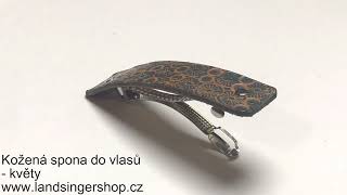 Kožená spona do vlasů - květy