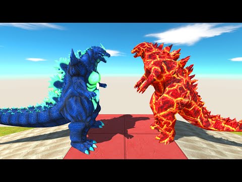 New Monster Godzilla 2014 Lava Vs TeaM Super Godzilla Death run -Animal Revolt Battle Simulator