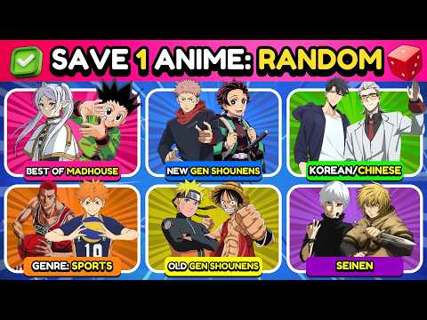 ✅ SAVE ONE ANIME : RANDOM RULES 🎲 | Save One Anime For Each Random Rule | Anime Quiz 🔥