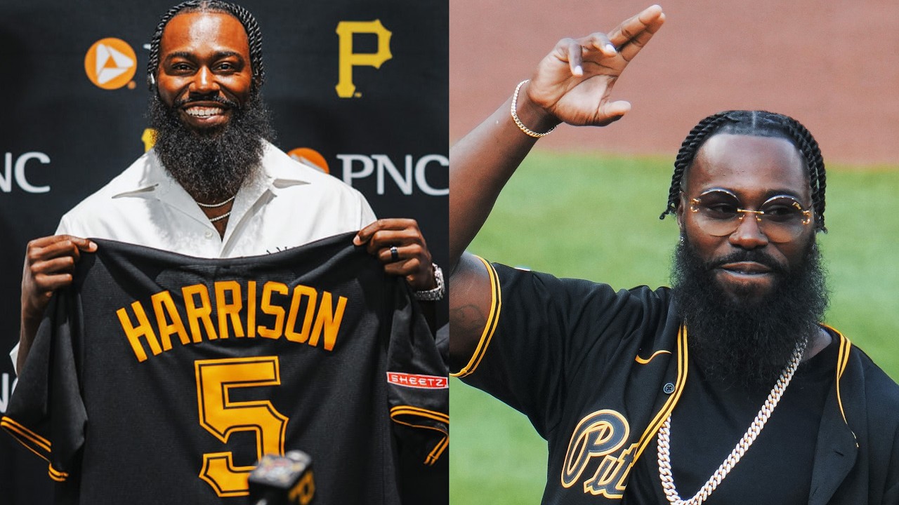 Pirates fan favorite Josh Harrison throws first pitch as Pittsburgh celebrates his career 💛🏴‍☠️