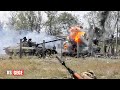 Brutal! Ukrainian kamikaze drone blow up Russian turtle tanks and 17 combat vehicles in Donetsk