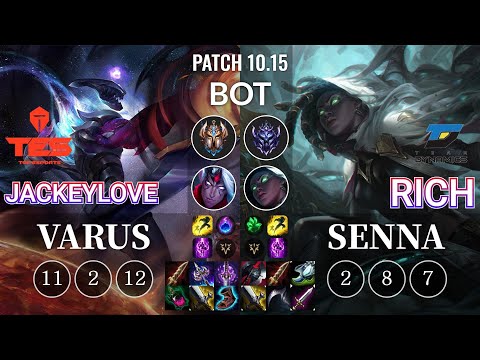 TES JackeyLove Varus vs DYN Rich Senna Bot - KR Patch 10.15