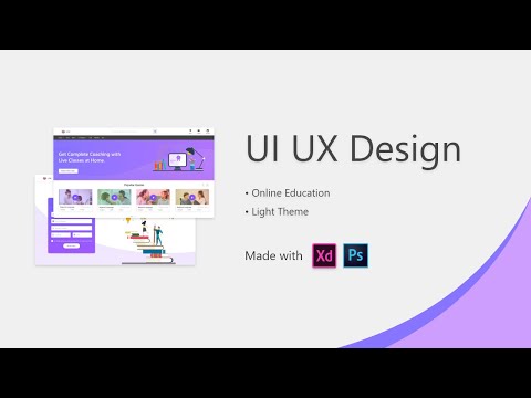 UI UX Design using Adobe XD | E-commerce + Online Education Website | 2021