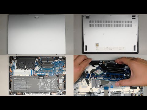 Acer Swift Go 14 SFG14-73T-75FA Disassembly SSD Upgrade Battery Fan Power Button Replacement Repair