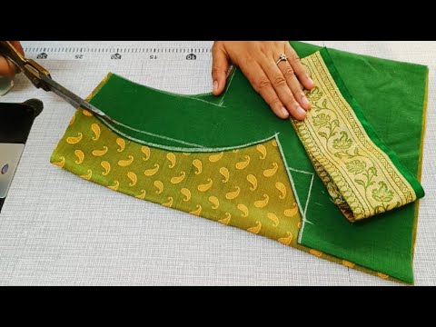 Paithani saree blouse back neck design || cutting and stitching back neck blouse design || blouse