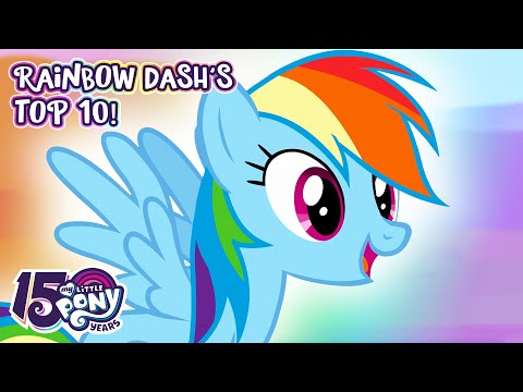 Rainbow Dash - Top 10 Episodes 🌈 My Little Pony Friendship Is Magic 15th Anniversary 🎉 Full Episodes