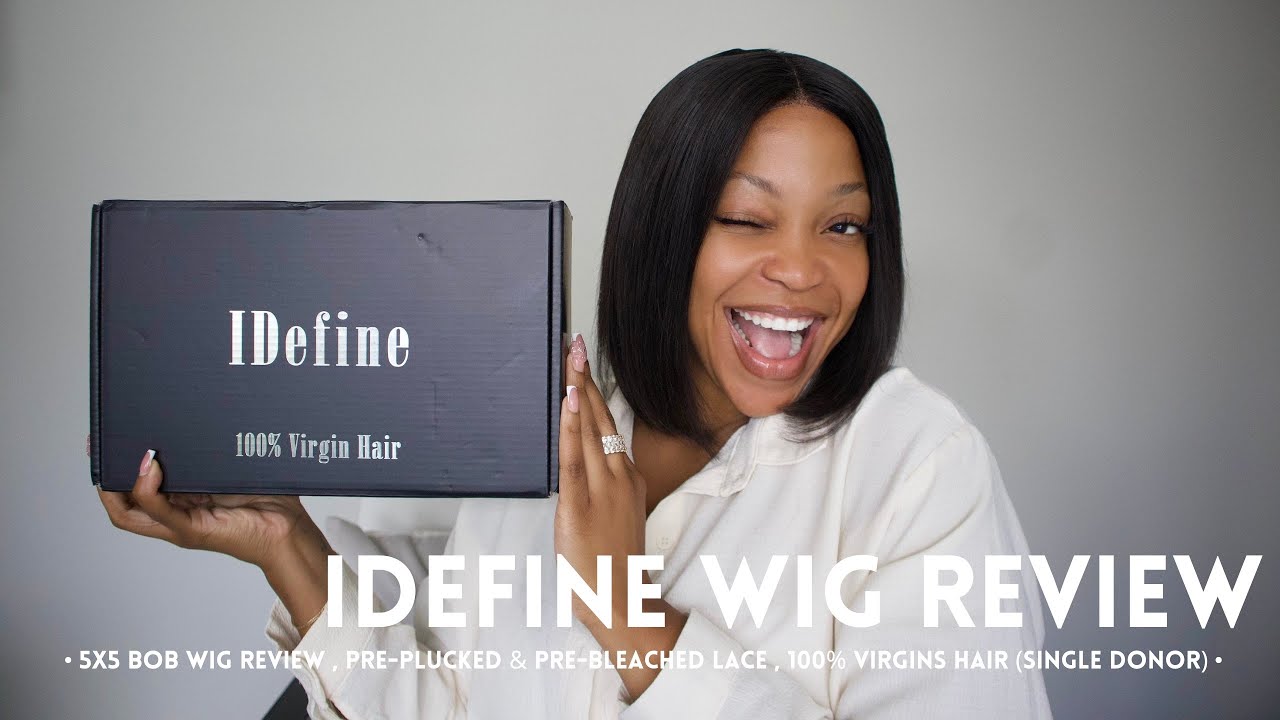 I DEFINE WIG REVIEW : 5x5 Bob Wig | Per-plucked lace & Pre-Bleached knots | 100% Virgin Human hair