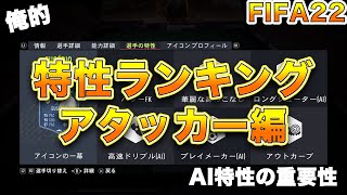 【FIFA22】選手の特性ランキング　アタッカー編！！今作は今まで無視されてきた特性が光る！！