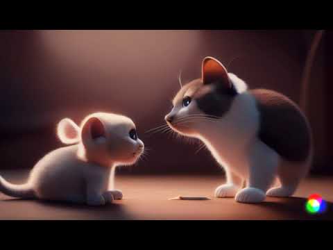 cute mouse and cat, 1295854476