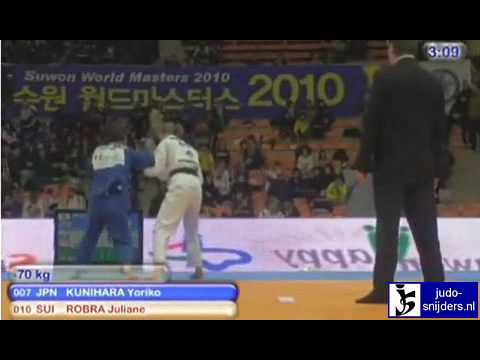 Judo 2010 Suwon: Yoriko Kunihara (JPN) - Juliane Robra (SUI) [-70kg].