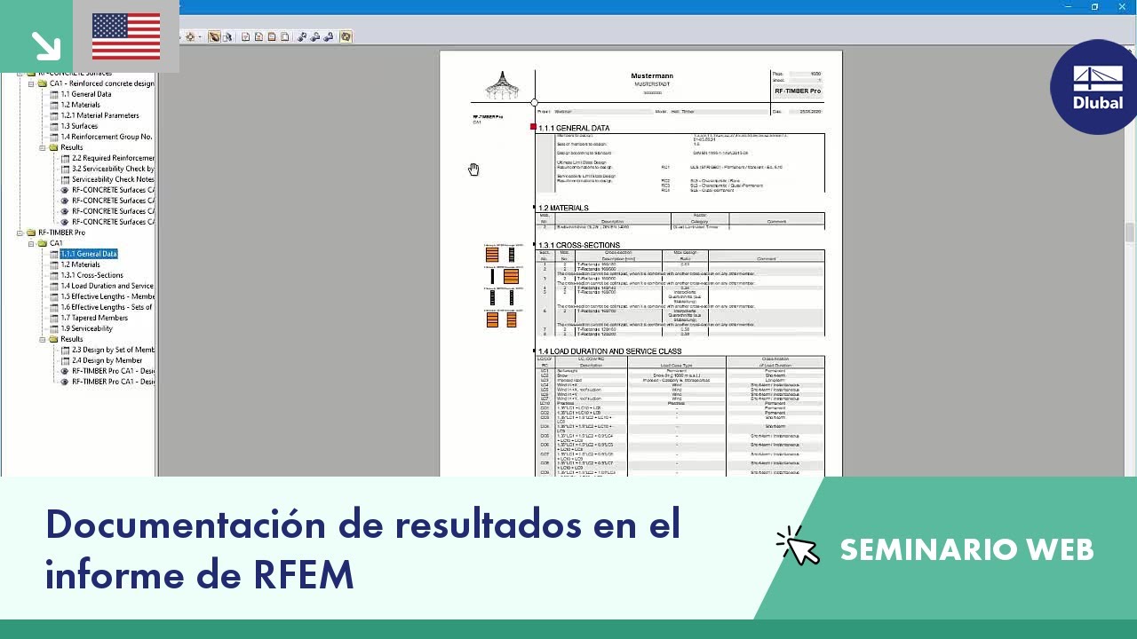 Documentación de resultados en el informe de RFEM
