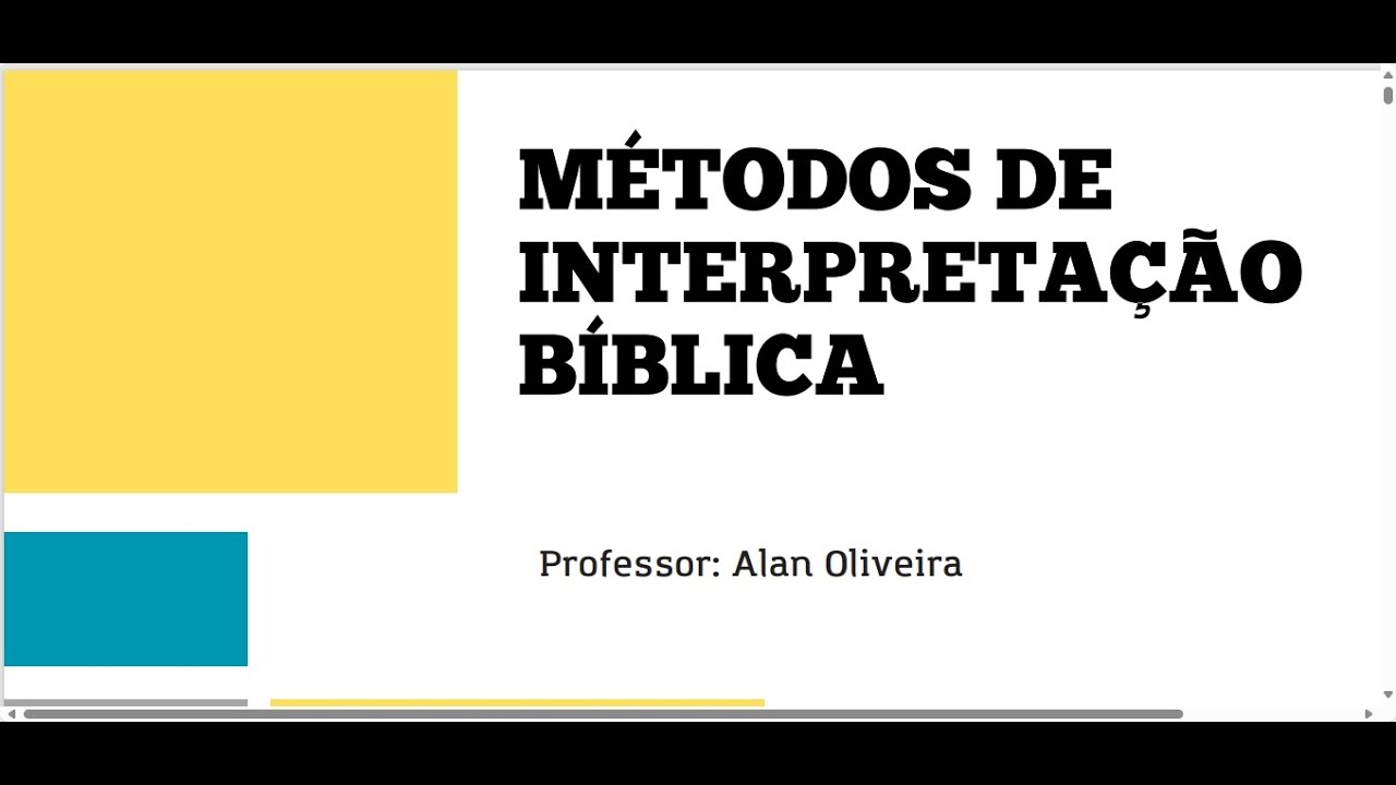 Aula de teologia 5- Métodos de Interpretação Bíblica- Método Sêmio-Discursivo.