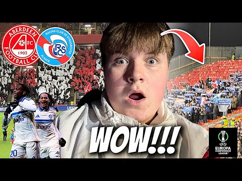 😱 CRAZY Away Fans as Strasbourg DEFEAT Aberdeen in the CONFERENCE League!! 🏟️