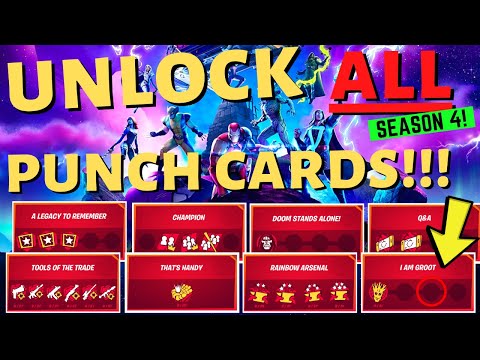 How to Get All *PUNCH CARDS* in Fortnite Chapter 2 Season 4! ✅ (Complete Punch Card Guide)