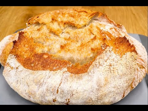 Najprostszy chleb świata – tylko 4 składniki, CHRUPIĄCA SKÓRKA!