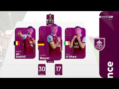 Premier League's New Starting Lineup Graphic (BUR - MCI)