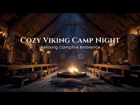 Cozy Viking Camp Night 🔥 Relaxing Campfire Ambience | Inspired by Assassin’s Creed Valhalla