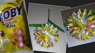 #candywrapperflower HOW TO MAKE FLOWER OUT OF CANDY WRAPPER/CANDY WRAPPER FLOWER