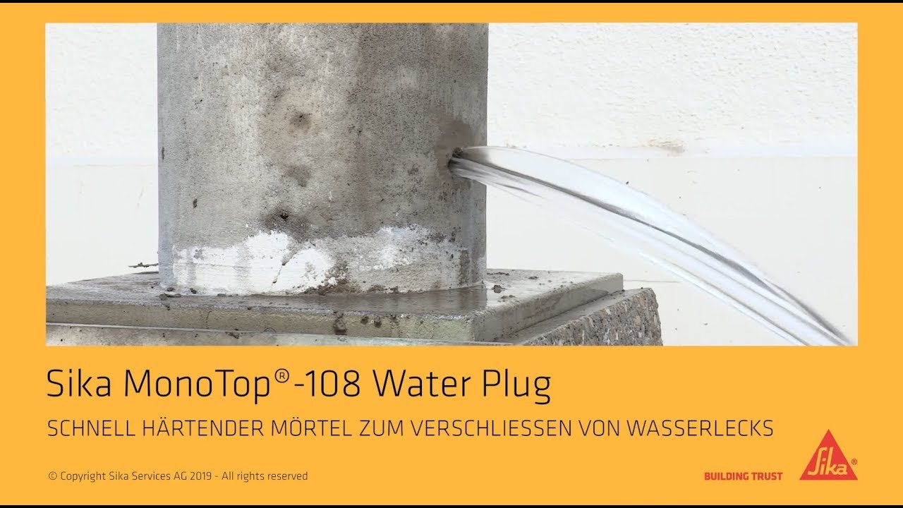 productvideo Sika Monotop 108 Water Plug 5kg