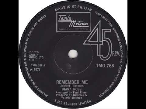 UK New Entry 1971 (60) Diana Ross - Remember Me