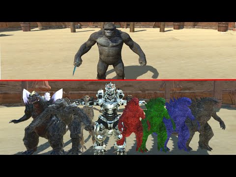 KING KONG VS TEAM GODZILLA AT ARENA - Animal Revolt Battle Simulator