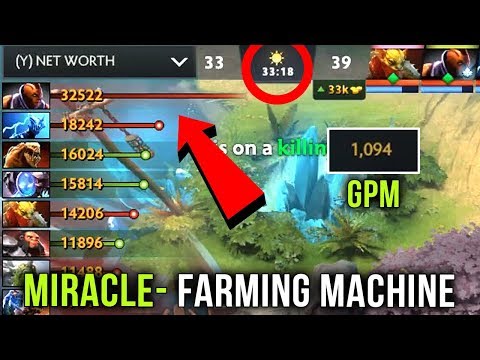 Miracle- World's Best Anti-Mage?! INSANE Farming Machine 1.1k GPM 32min 32k GOLD NETWORTH - Dota 2
