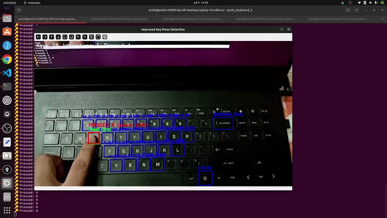 YOLO Keyboard Key Detection Demo