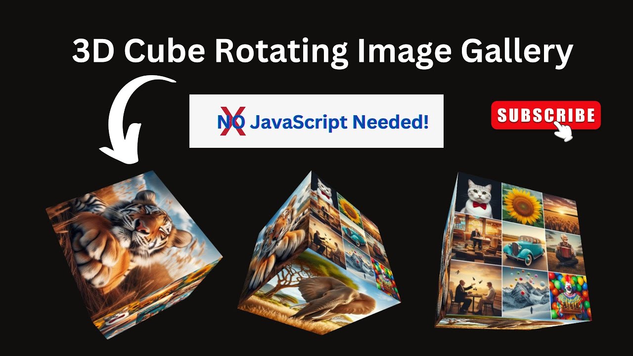 3D Rotating Image Gallery - Only CSS & HTML | 3D Picture Gallery with CSS | Pure CSS #coding #css