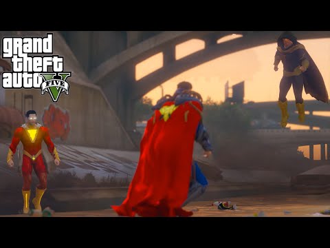 GTA V - SHAZAM & BLACK ADAM (COMICS) VS SUPERBOY PRIME (COMICS) - DCU