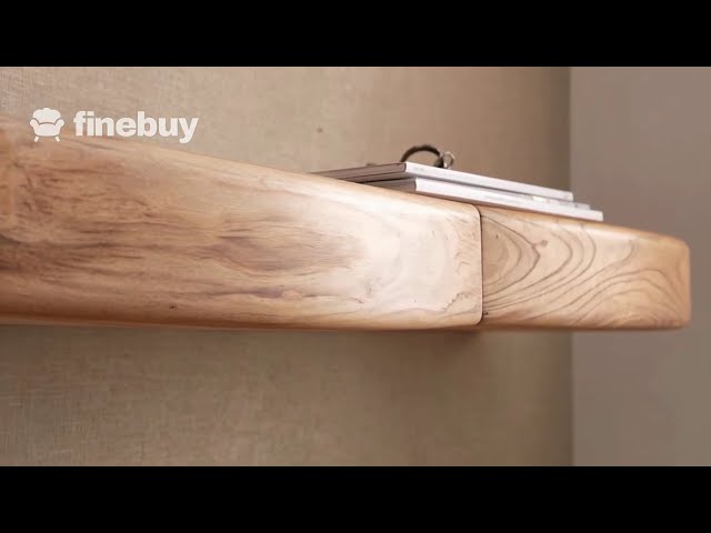 Video teaser per FineBuy Wandregal Akazie Hängeregal mit Schublade Holz Wandboard Regal für die Wand