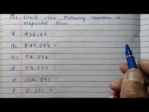 Write the decimal numbers in expanded form