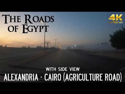 Alexandria → Cairo, Agriculture Road, with side view - Driving in Cairo, Egypt 🇪🇬