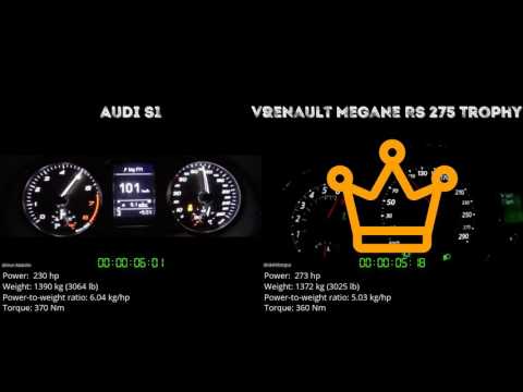 Audi S1 vs Renault Megane RS 275 Trophy // 0-100 km/h