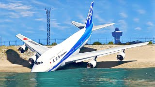 Plane Boeing 747 Fails to Landing and Runway Overrun GTA 5