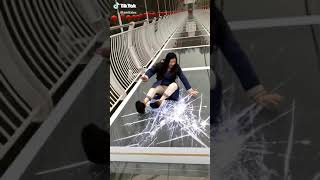 Glass bridge breaking prank👍🤣😂