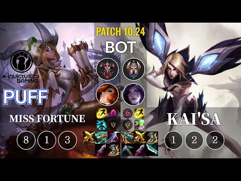 IG Puff Miss Fortune vs Kai'Sa Bot - KR Patch 10.24