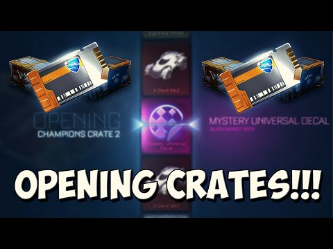 EPIC VERY RARE CRATE OPENING [5 CRATES] - Mystery Universal Decal?! | ROCKET LEAGUE
