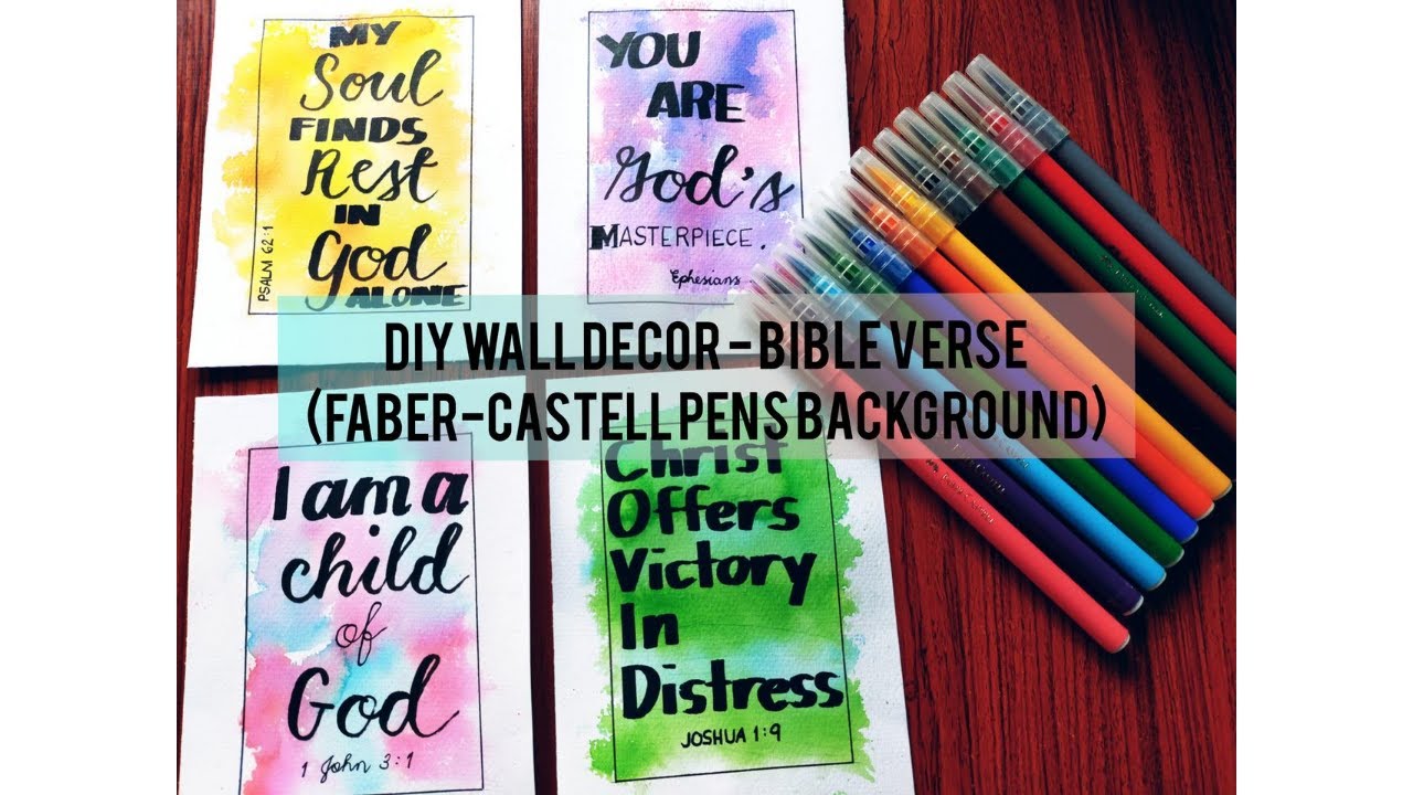 DIY WALL DECOR - BIBLE VERSE (FABER-CASTELL PENS BACKGROUND)