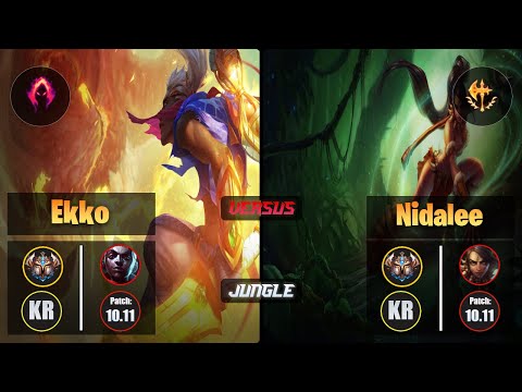 Challenger EKKO [Dark Harvest] (Jungle) VS  NIDALEE - Challenger KR Patch 10.11