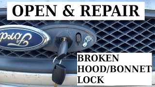 How to Open Ford Focus MK2 Bonnet/Hood with Broken Lock and Replace Broken Unit | STEP BY STEP