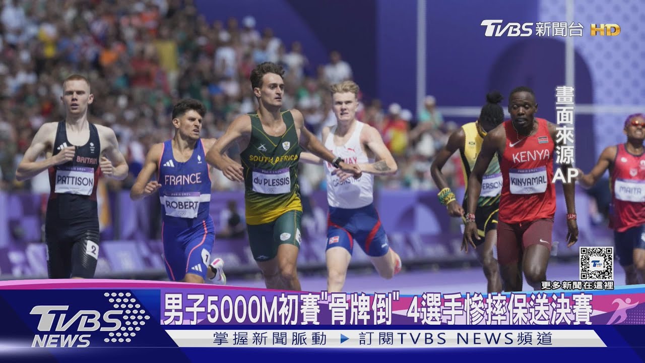 男子5000M初賽「骨牌倒」 4選手慘摔保送決賽
